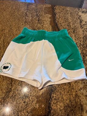 Nike Green and White Colorblock Women’s Athletic Shorts